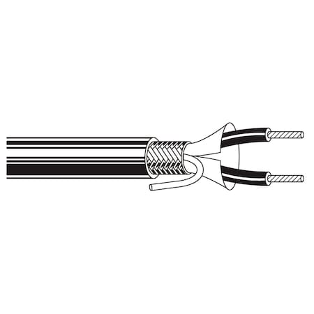 Belden Multi-Conductor Cable, AWM, 22 AWG, 2 C, Black, PVC, Stranded, 300V AC, Indoor, 1000 ft 8441 0101000